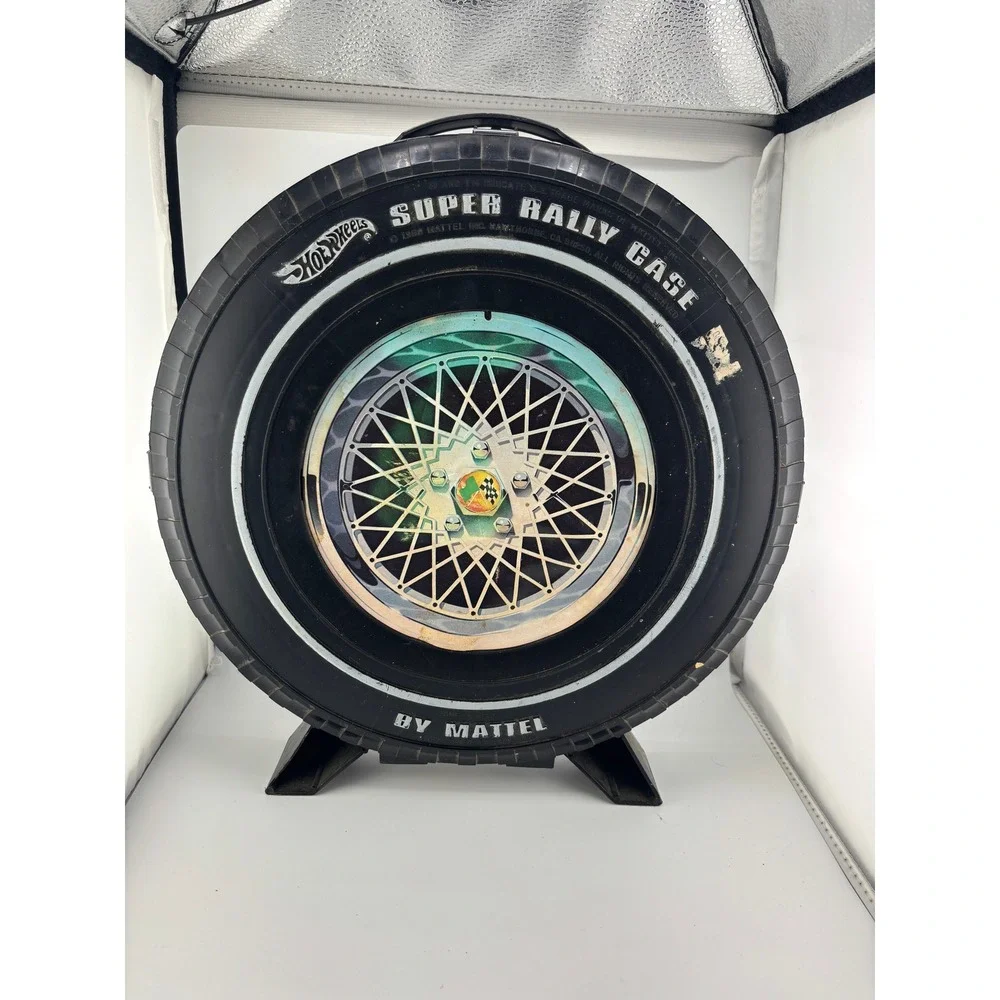 Vintage 1968 Hot Wheels Super Rally Case Mattel Black Tire Shape Car Storage